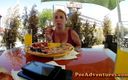 Pee Adventures: Relaxando, comendo pizza e bebendo muito suco