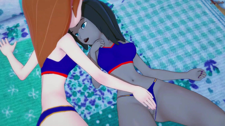 Hentai Smash: Kim Possible recebe sua buceta comida pela rival Bonnie antes...