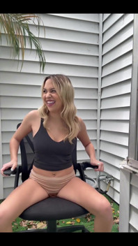 Peeing My Panties Over an Old Desk Chair!