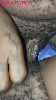 Hairy Creamy Ebony College Student Fucking with Boyfriend