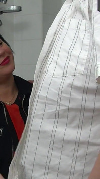 German brunette milf hides in bathroom with lover to get her pierced but shaved pussy pounded by cock while being filmed