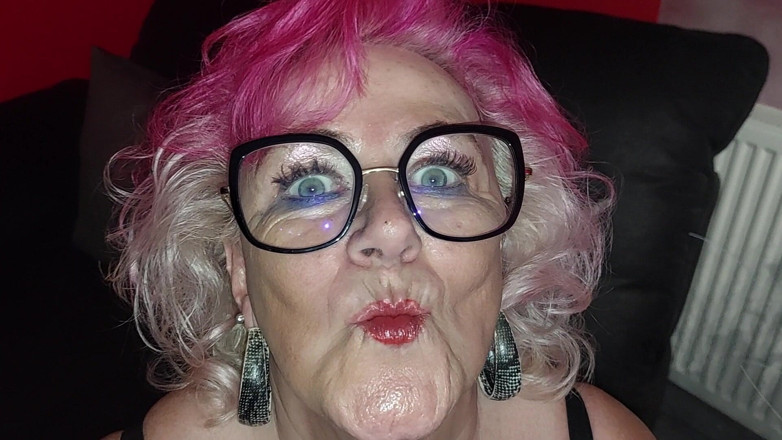PureVicky66: Busty Pink Haired MILF Strips and Teases in Leather Pants