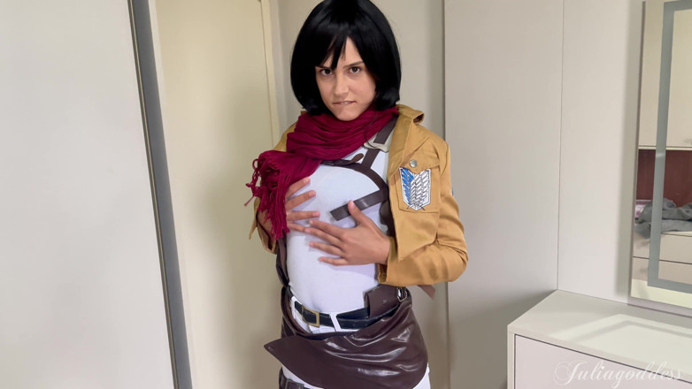 Shamelesscouple: Mikasa cosplay blowjob - dirtytalk &amp; sperma auf die zunge
