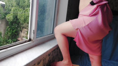 Pink Mini Sissy Dress Crossdresser Slut White Boy Big Ass Long Legs Cute thumbnail