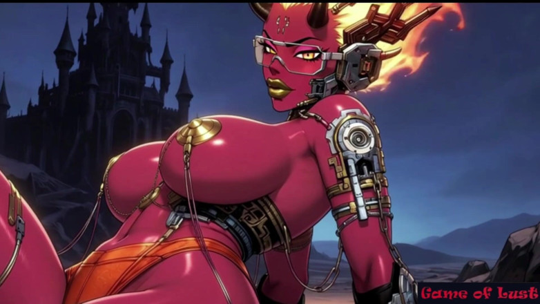 Game of Lust 3D: Gol ateşli bikini iblisi kız karanlık kale çıplak
