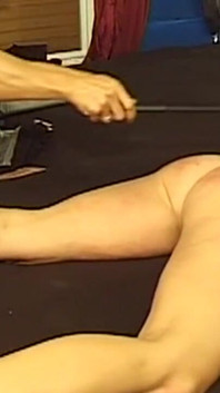 Bound Blonde MILF Takes Thick Toy Deep