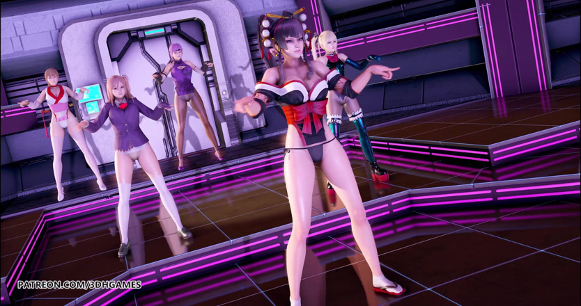 3D-Hentai Games: Tarian erotis pinkcat - nyotengu, ayane, kasumi, marie rose, honoka, mai...