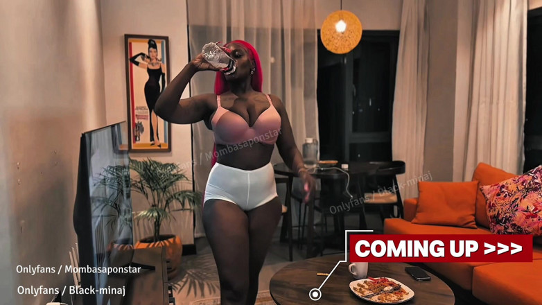Mombasapornstar: BBW Ebony Bounce on Pizza Boy's BBC, real African Porn