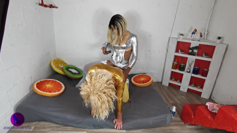 2CD Sluts: Золотой и серебряный трах кроссдрессера 8