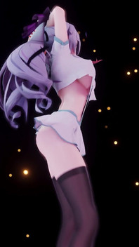[mmd] Phut Hon College Girl Uniform; Black Stockings; Jiggling Breasts