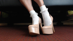 Abby Anna: Juego de zapatos desnudo, paja de talón