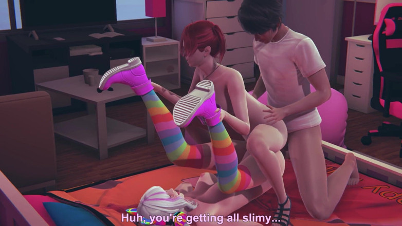 Waifu club 3D: หนุ่มถูควยกับหีของเพื่อนสาวสองคน