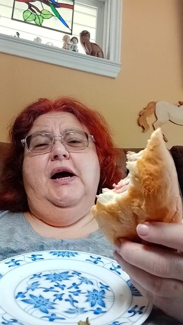 BBW nurse Vicki adventures with friends: Eating a Bolo Sandwich Roll for the Fat Girl Eating...