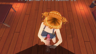 3D hentai village redhead jerking off to city boy