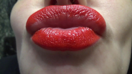 Goddess Misha Goldy: Kiss me baby! Red lipstick and big sexy lips fetish