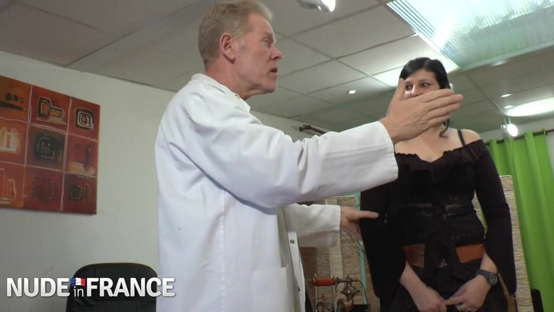 Nude in France: Big brunette bitch gets shaved and fist fucked