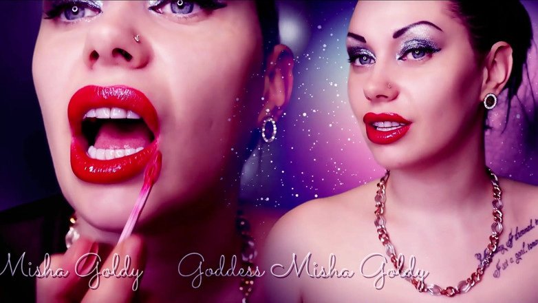 Goddess Misha Goldy: Bibir merah saya yang memukul berasa baik pada zakar teman...