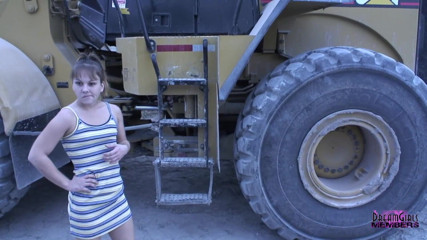 Dream Girls: Shy waitress gets naked at a construction site