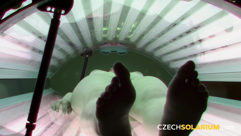Czech Solarium: Czech Solarium 26: Brunette Sunbathes and Exposes Her Tight Pussy