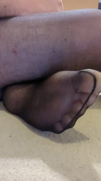 Ass & Soles in Black Pantyhose