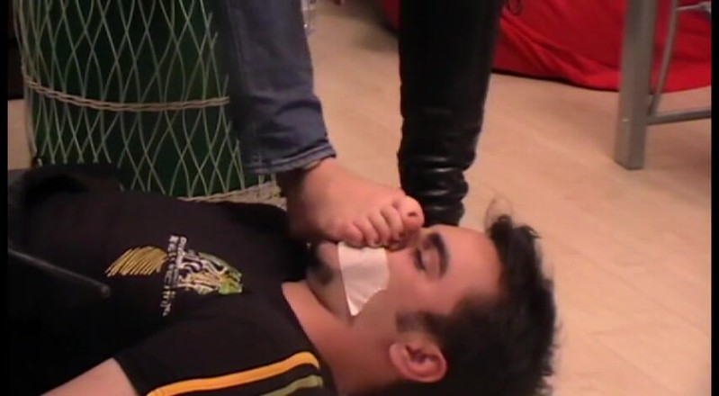 Foot Girls: He has no choice but to smell those feet
