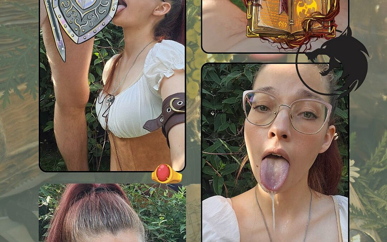 Witcher Ciri Blowjob and Cumplay (Petite sub kitten)