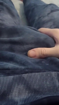 Guy in Pants Is Massaging His Cock