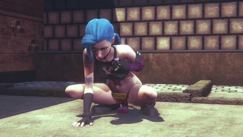 Waifu club 3D: Jinx encontró un consolador rosa en la calle y lo...