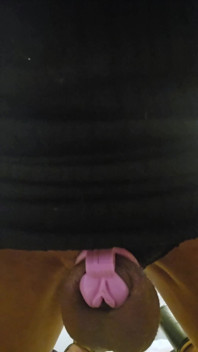 Sissygasm!! Sissy Crossdresser All Locked up in Cute Pink Chastity Cage with Realistic Clit Hole, She Cums Like a Slut