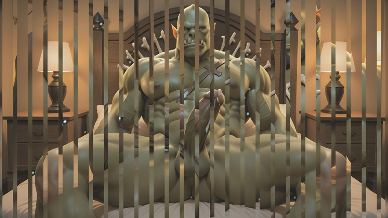 LustMen: Orc Shaman Solo Spreading Warm Precum Down Shaft
