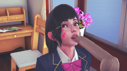 Waifu club 3D: DVA awek kolej menjilat zakar awak dengan lidahnya dan dapat...