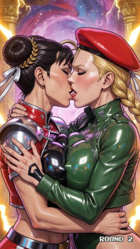 Hot Kissing Chun Li and Cammy