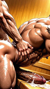 Wielki kutas muskularny hunk jebanie
