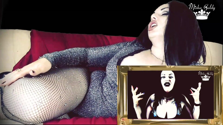 Goddess Misha Goldy: Преждевременное унижение эякулятором и трах с сильным умом
