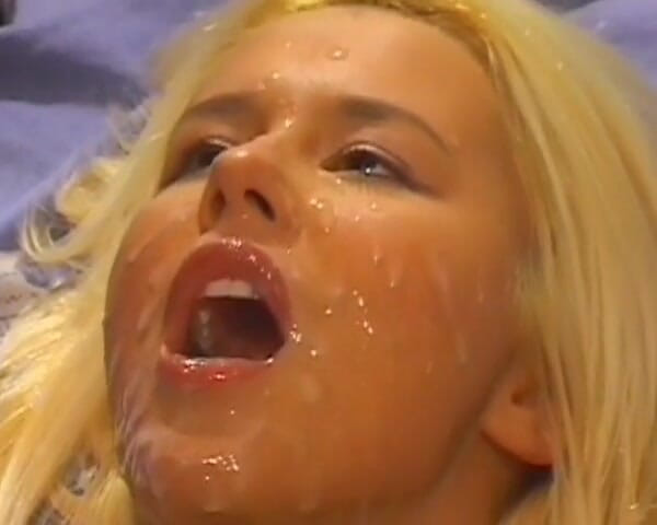 Planete Francaise: The Cute French Blonde Gets Sprayed with Huge Loads of...