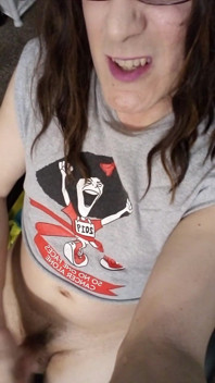 Cute Sissy Jerks off in the Home Office