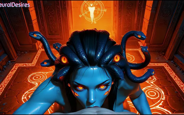 NeuralDesires: Medusa's Sexy Gaze. Ai-generated