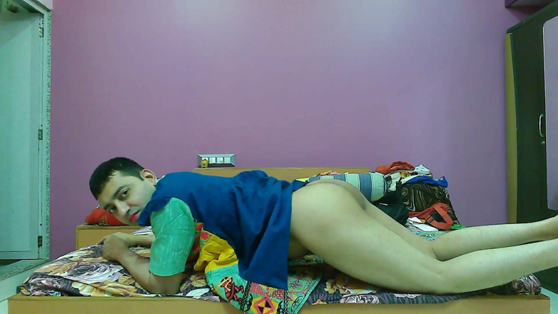 Cute & Nude Crossdresser: Sexy sissy crossdresser femboy Sweet Lollipop masturbation and cum in...