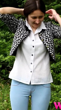 Diana Pee on a Rock in the Forest and Then She Dress Pulling up Her Tight Jeans