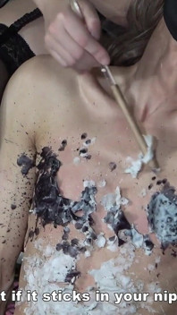 The Mistress's Punishment for the Cross-dressing Masochistic Man Is Strapon Deepthroating, Hot Wax, and Whipping