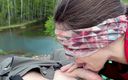 Thelazycouple: Prawdziwe amatorskie obciąganie na świeżym powietrzu - ustne kremówka w lesie
