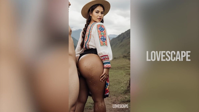 Lovescape: Velký zadek horské vesničanky Kotě - bere Cock Deep Amid Scenic...