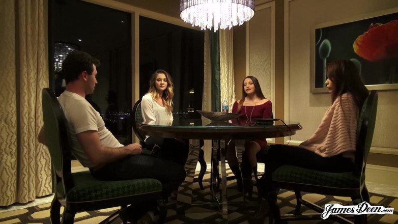 James Deen: Avi Love, Bambi, Sami Parker in reverse gangbang action with...