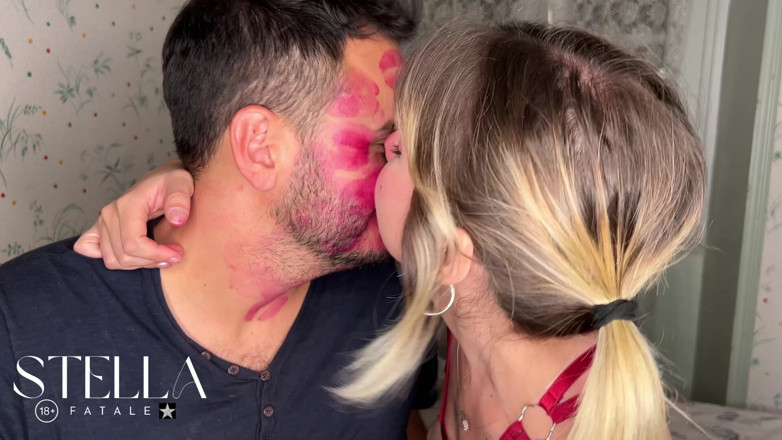 Stellafatale: Non Stop Lipstick Kisses All Over His Face