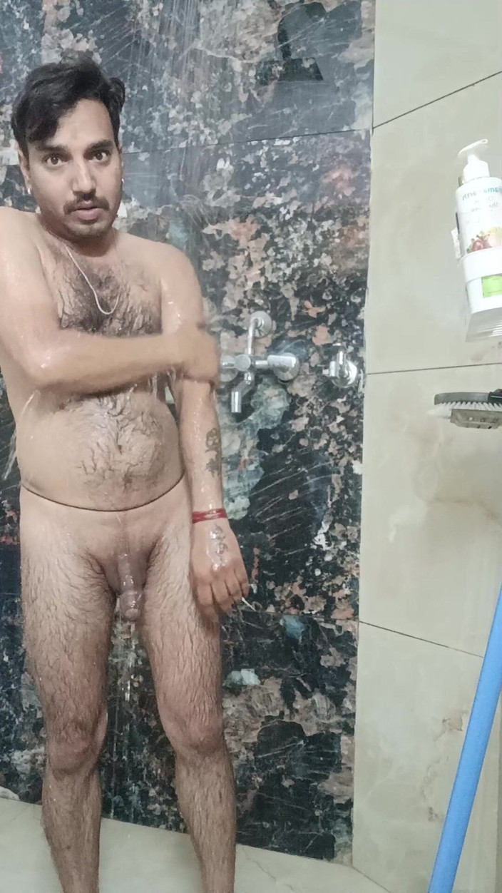 Rajasthani-old-lover: Indischer desi-mann sex und show, duschschuh und masturbation