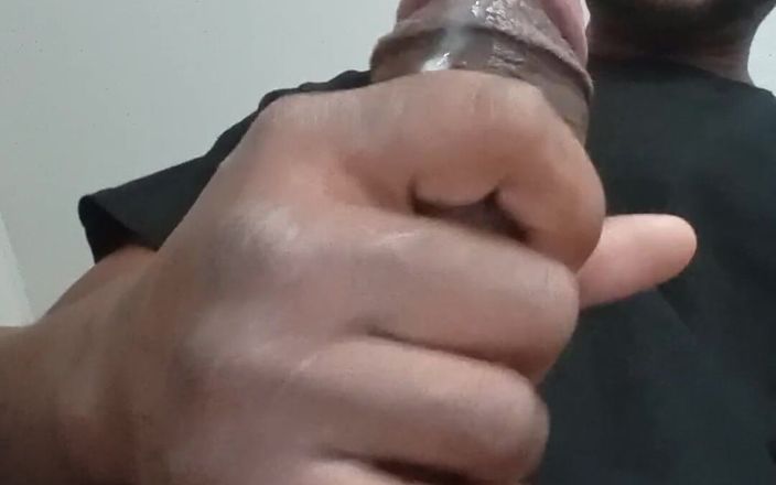 Pharoah Zeus: Jerking off and Cumming with a Dripping Black Dick