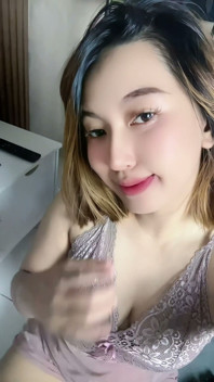 Blonde Asian Girl Masturbating with Milk