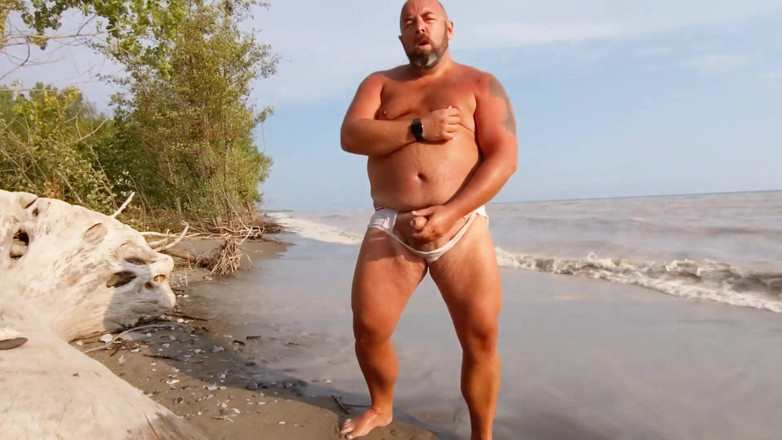 Skin and earth: Пухлий ведмідь, рваний мокрий труси, оголена пляжна дрочка (skinandearth)