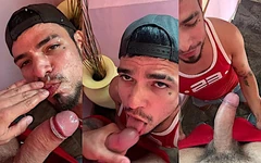 Facefuck tangga berujung dengan ledakan air mani besar!