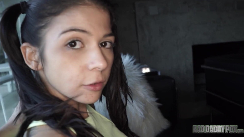 BadStepFamilyPov: Sadie Pop 1, cute and petite teen likes her stepdaddy's cock